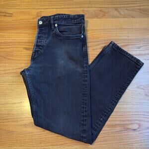 Buck Mason Mens Black Jeans Ford Standard Button Fly Denim Rigid Size 31